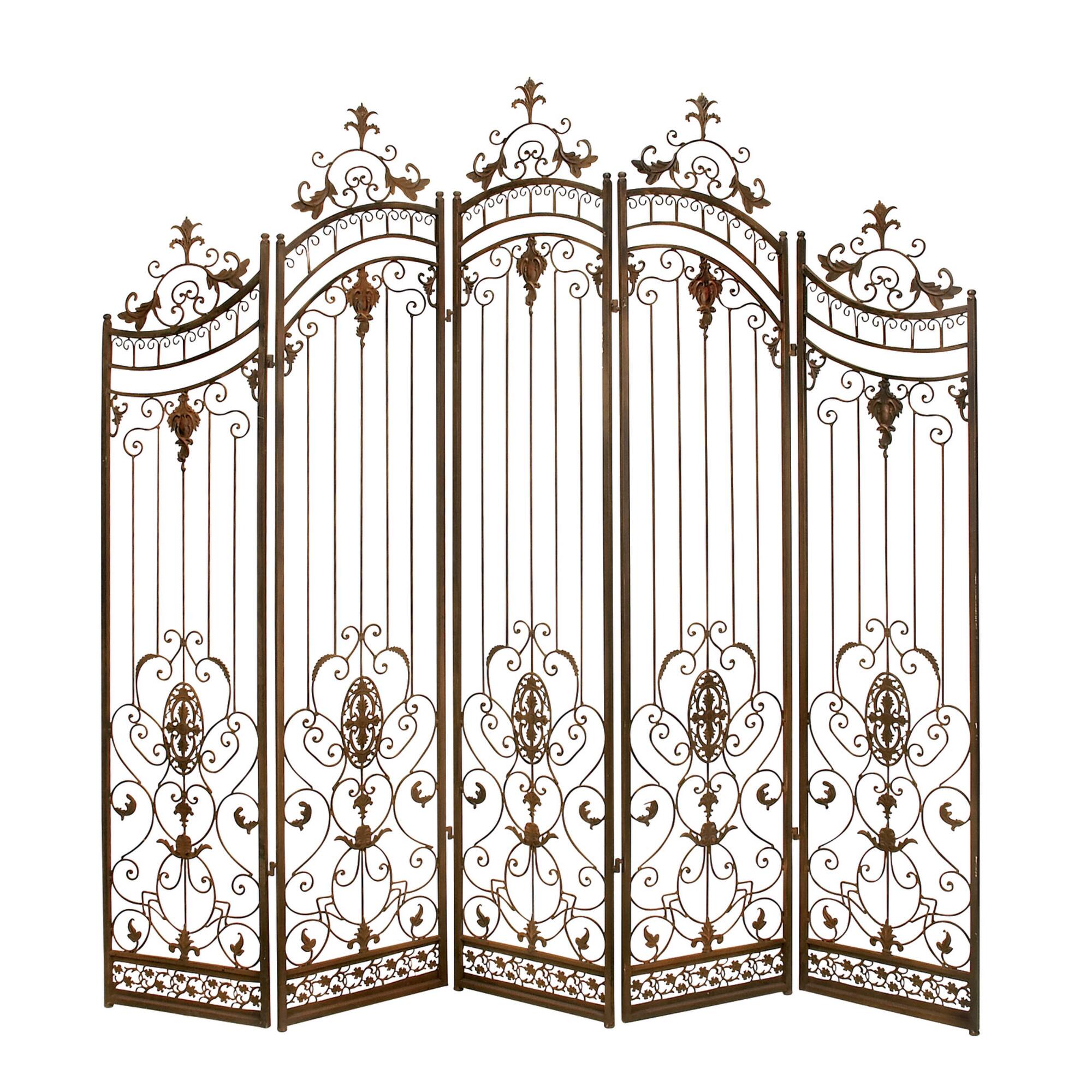 Brown Metal Eclectic Room Divider Screen, 80 " x 80 " x 1 "